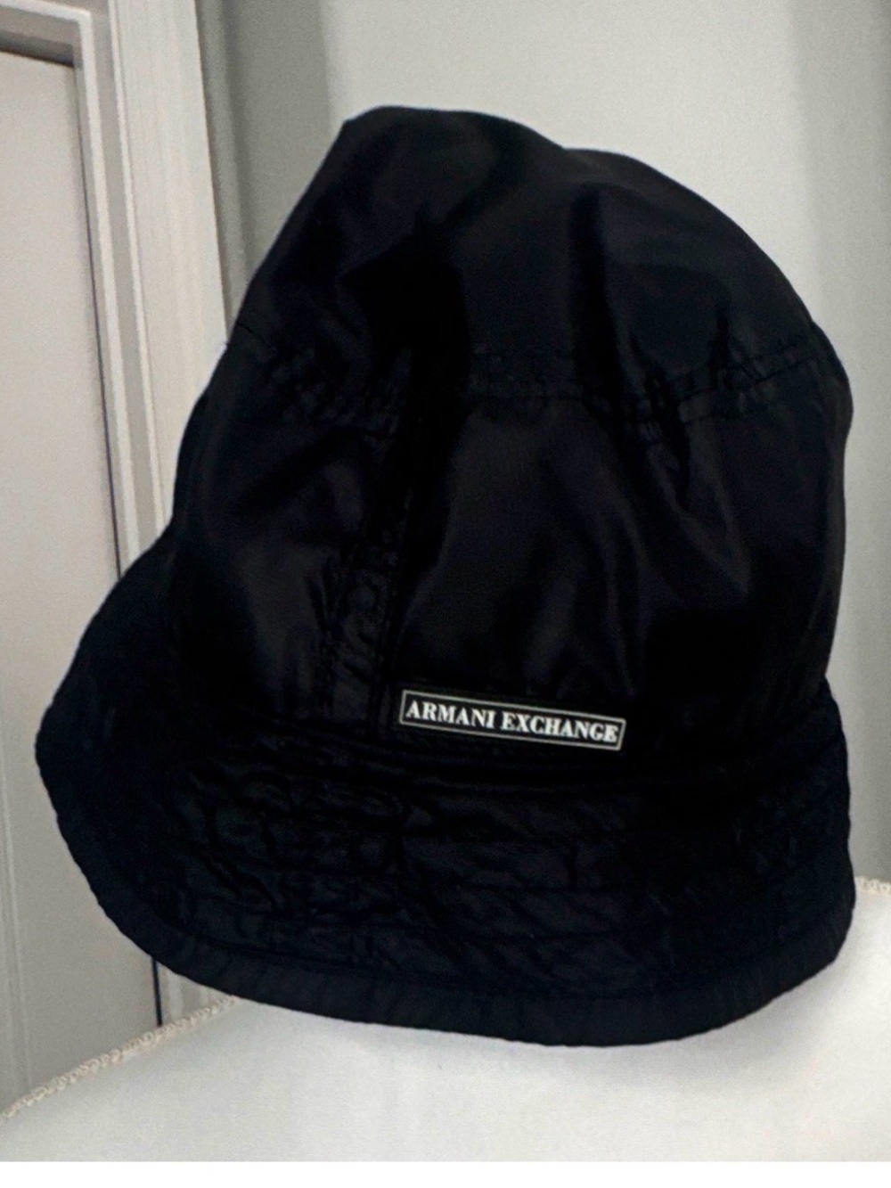 Armani Exchange Black Logo Bucket Hat
